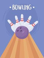 bowling ball crashing into the skittles flat design vector