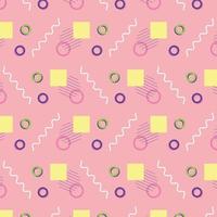 vintage memphis seamless pattern 80s 90s style abstract pink background vector