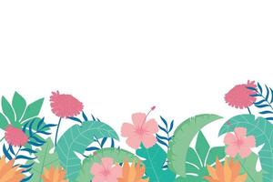 tropical leaves jungle exotic composition flowers nature background vector