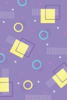 geometric halftone shapes memphis 80s 90s style abstract background vector