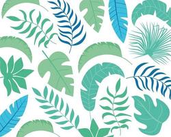 Plantilla de diseño de follaje de palmeras exóticas de hojas tropicales vector