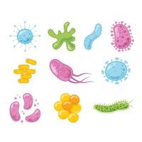 bacteria and virus cells molecule science disease set vector