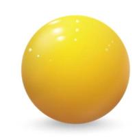 Esfera brillante bola amarilla aislado en blanco vector