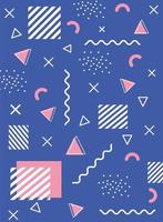 memphis geometric 80s 90s style abstract retro background design vector