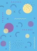 memphis abstract geometric texture 80s 90s style abstract blue background vector