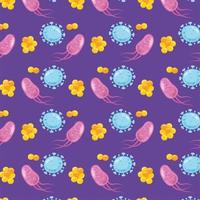 coronavirus covid 19 and virus background with disease cells bacterias related design vector