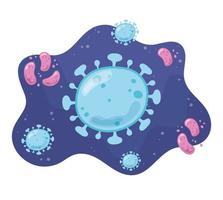 coronavirus microscopic cell bacteria and virus microorganism, disease infection vector