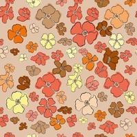 Vector seamless pattern with colorful illustration of beautiful flowers. For wallpaper, textile print, pattern fills, web page, surface textures, wrapping paper, design of presentation, graphic design