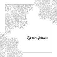 Elegant greeting card or wedding invitation template with lace ornament, vector lacy background