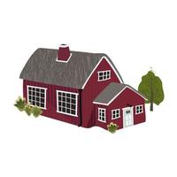 Vector colorful illustration of house in the Scandinavian style isolated on white background. Use this picture as element for you design