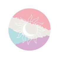 highlight cover abstract color sun rounded design vector