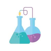 chemical experiment glassware science flat style vector