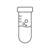 tubo de ensayo de laboratorio de química estilo de línea de ciencia vector