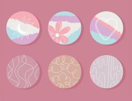 highlight cover floral flowers nature and abstract shapes vector