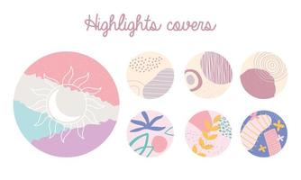 highlight cover different shapes abstract floral elements vector