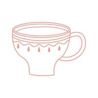 tea and coffee cup fresh beverage icon line style vector