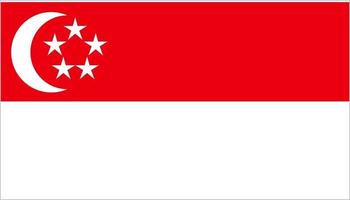 Singapore flag in cartoon style isolated on white background vector