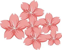 flor de cerezo o sakura en estilo de dibujos animados aislado vector