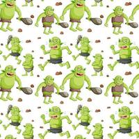 Goblin or troll seamless pattern on white background vector