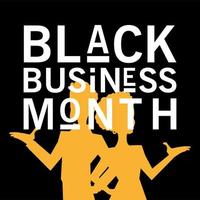 Black business month with afro woman and man silhouette vector design