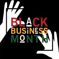 Black business month with hands vector design