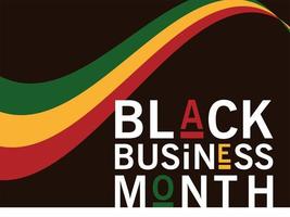 Black business month with green yellow and red ribbon vector design