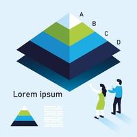 pyramid chart infographic with woman and man vector design