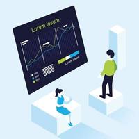 increase line chart infographic woman and man vector design