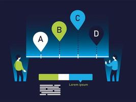 a b c d chart infographic and men vector design