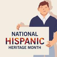 national hispanic heritage month latin man cartoon vector design