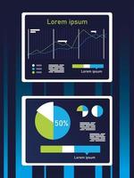 increase line and pie charts infographics vector design