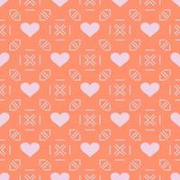 Modern banner with colorful seamless pattern of hearts. Abstract love symbol vector