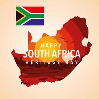 happy South Africa heritage day with flag, poster vector