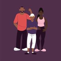Dibujos animados familiares negros con diseño vectorial de estilo urbano vector