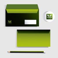 envelope, corporate identity template over white background vector