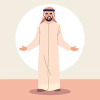 arab man standing, diversity or multicultural vector