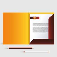 folder and pencils, corporate identity template on white background vector