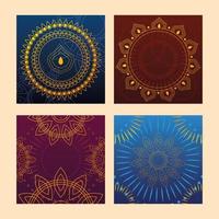 set of templates for cards, indian festival vector