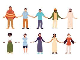 conjunto de personas juntas, diversidad o multicultural vector