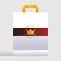 Bolsa de compras, plantilla de identidad corporativa sobre fondo blanco. vector