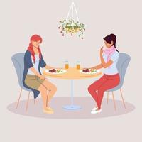 women having dinner in the restaurant vector