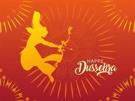 template with lord rama, label happy Dussehra vector