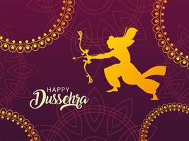 template with lord rama, text happy Dussehra vector