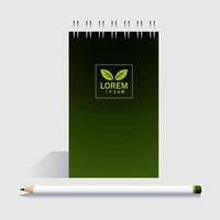 notebook, corporate identity template on white background vector