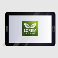 tablet, corporate identity template on white background vector