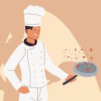 portrait of chef in working uniform vector