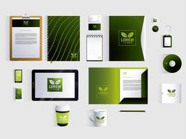 corporate branding identity mockup in white background vector