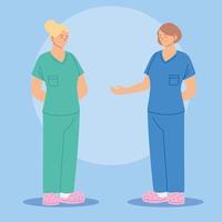 nurses in uniform, health worker vector