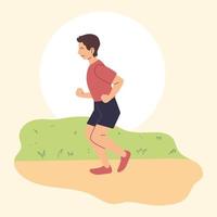 man running or jogging, outdoor activity vector