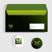 caja, plantilla de identidad corporativa sobre fondo blanco vector